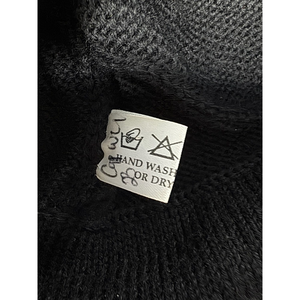 Maureen Goldie Design Scotland Black Floral Fair Isle Smocked Cardigan Sweater - Picture 7 of 11
